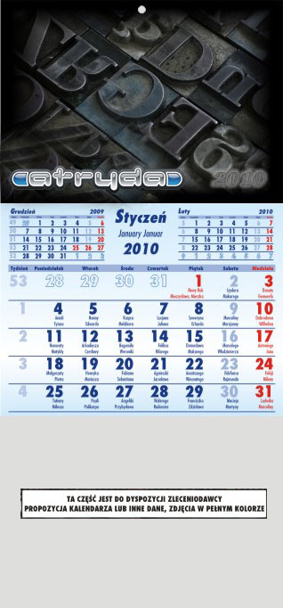 kalendarze jednoplanszowe